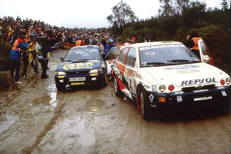 two cars on a road