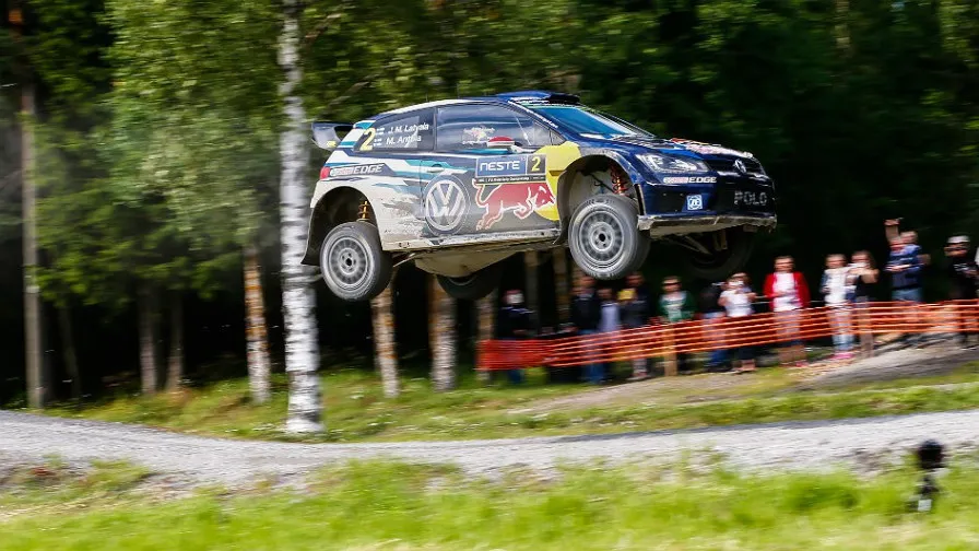 volkswagon car making a big jump